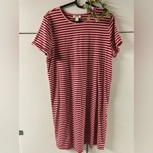 Red & Pink striped dress